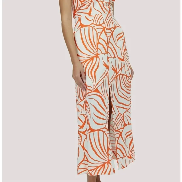 Nordstrom Lost & Wander Salt to the Sea Midi Halter Dress Red & Cream M NWT - Picture 3 of 13